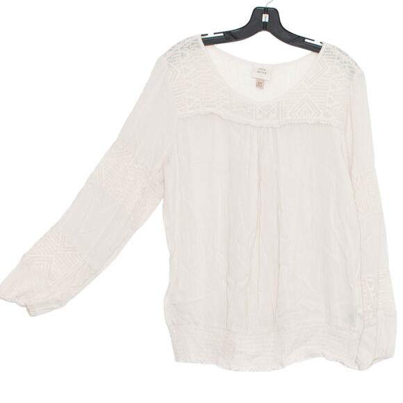 Knox Rose Tops - Knox Rose Womens Top Cottage Boho Peasant Fairy Long Sleeve Ivory Size XXL GT
